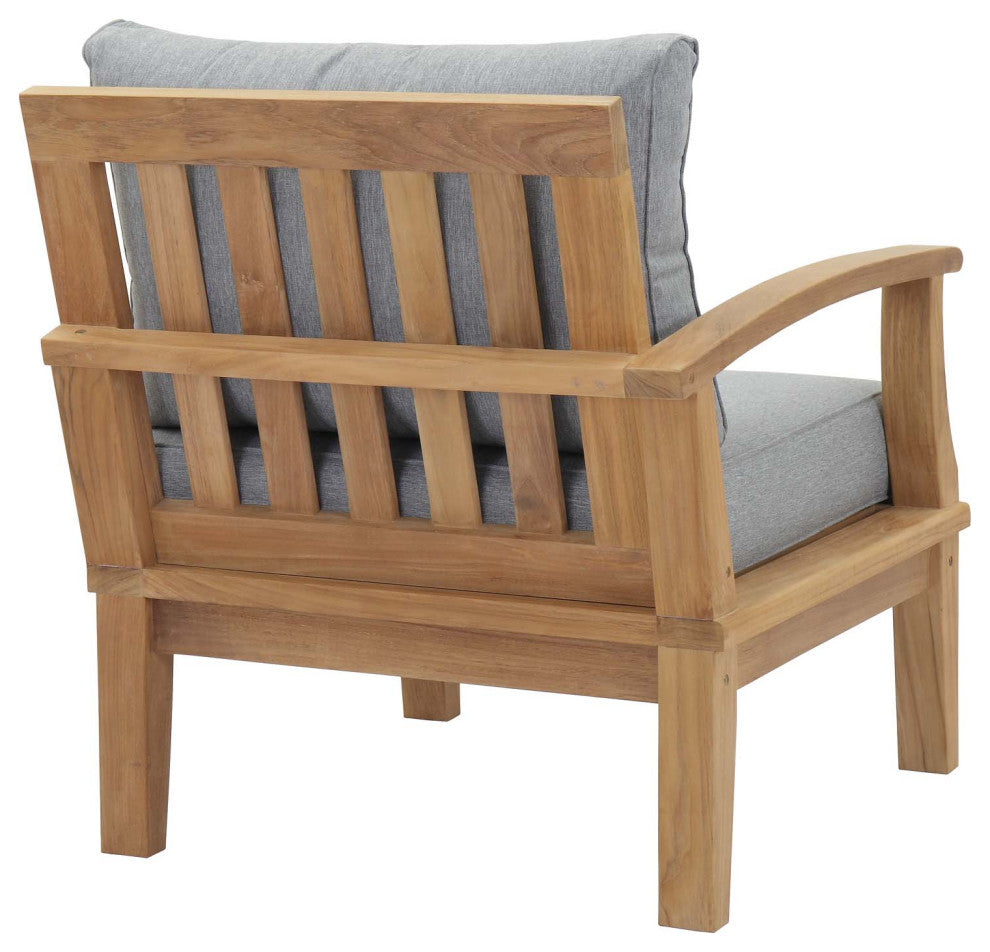 Natural Gray Marina Outdoor Patio Teak Left-Facing Sofa