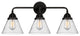 Large Cone Bath Vanity Light, Matte Black, Seedy, Seedy