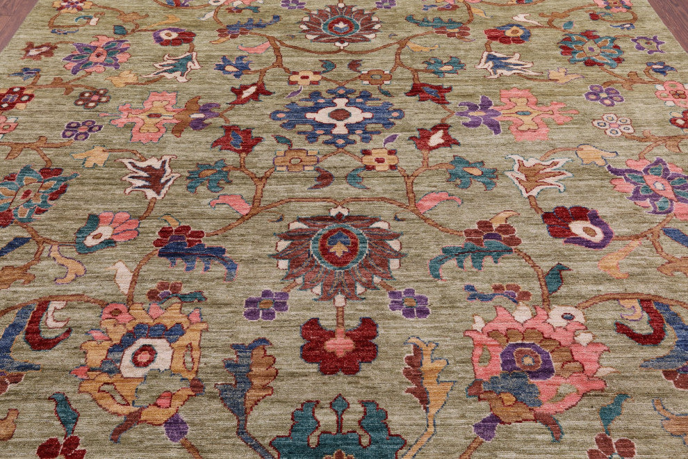 Handmade Turkish Oushak Wool Rug 8' 10" X 11' 7" - Q12668