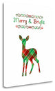 "Plaid Deer Merry And Bright" By Tara Moss, Giclee Print on Gallery Wrap Canvas