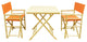 Square Table Set With 2 Director Canvas Chairs, Pottery