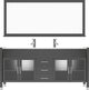 Virtu Ava 71" Double Bathroom Vanity, Espresso With Faucet and Mirror