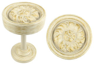 Petros Drapery Holdback Medallion, Gilded French White