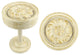 Petros Drapery Holdback Medallion, Gilded French White