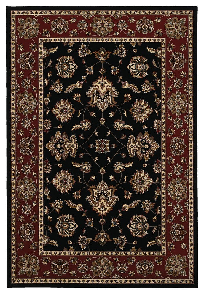 Oriental Weavers Ariana Collection Black/Red Floral Indoor Area Rug 10'X12'7"