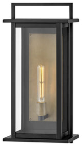 Hinkley Langston 22.25" Large Outdoor Wall Mount Lantern, Black+Burnished Bronze