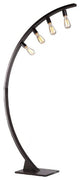 Robelim Antique Black Arch Floor Lamp With Edison Bulbs