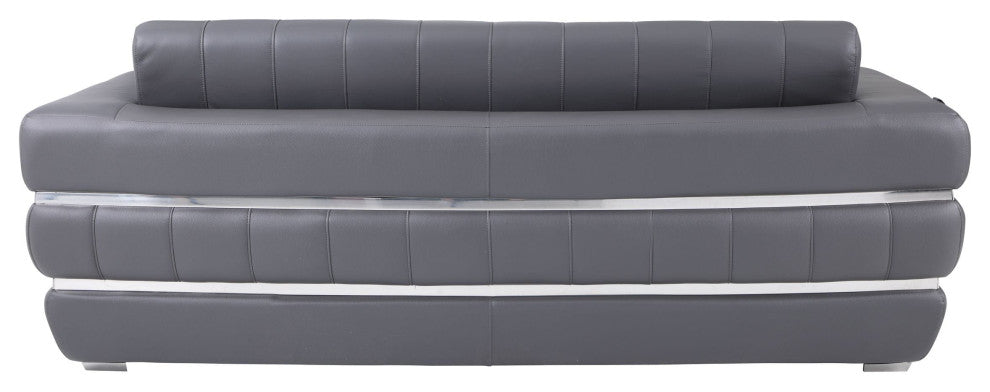 Ferrara Genuine Italian Leather Modern Sofa Dark Gray