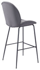 Bar Stool Chair Barstool, Steel Metal, Fabric, Gray, Black, Cafe Bistro