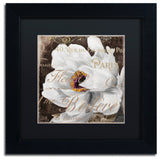 Color Bakery 'Fleurs Blanc III' Art, Black Frame, Black Matte, 11"x11"