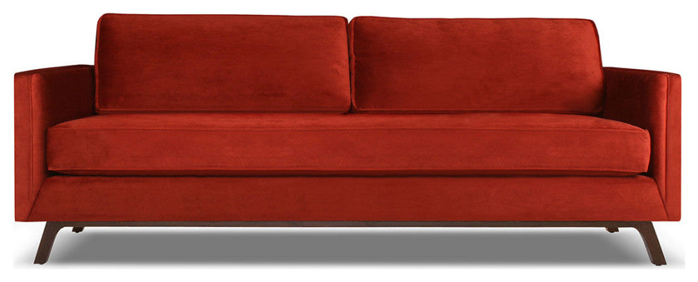 Nativa Interiors Chantel 72" Sofa, Red, Classic Depth