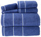Lavish Home Quick Dry 100% Cotton Zero Twist 6 Piece Towel Set, Navy