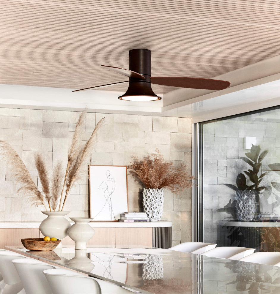 Lucci Air Flusso 52" Light With Remote Ceiling Fan, Black