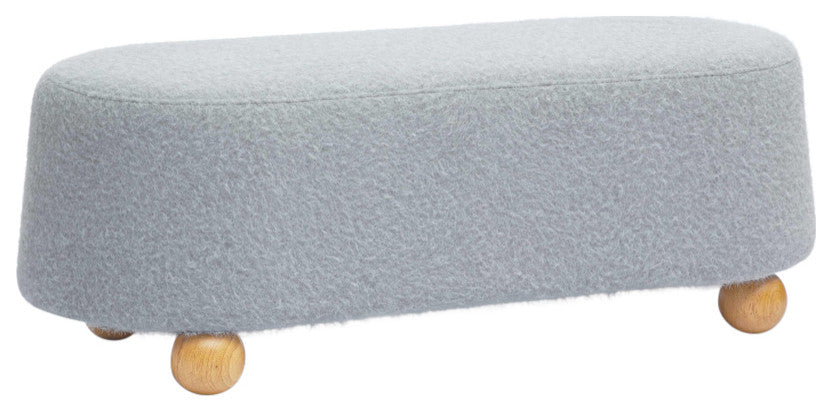 Jaine Large Ottoman, Gray Loose Mohair