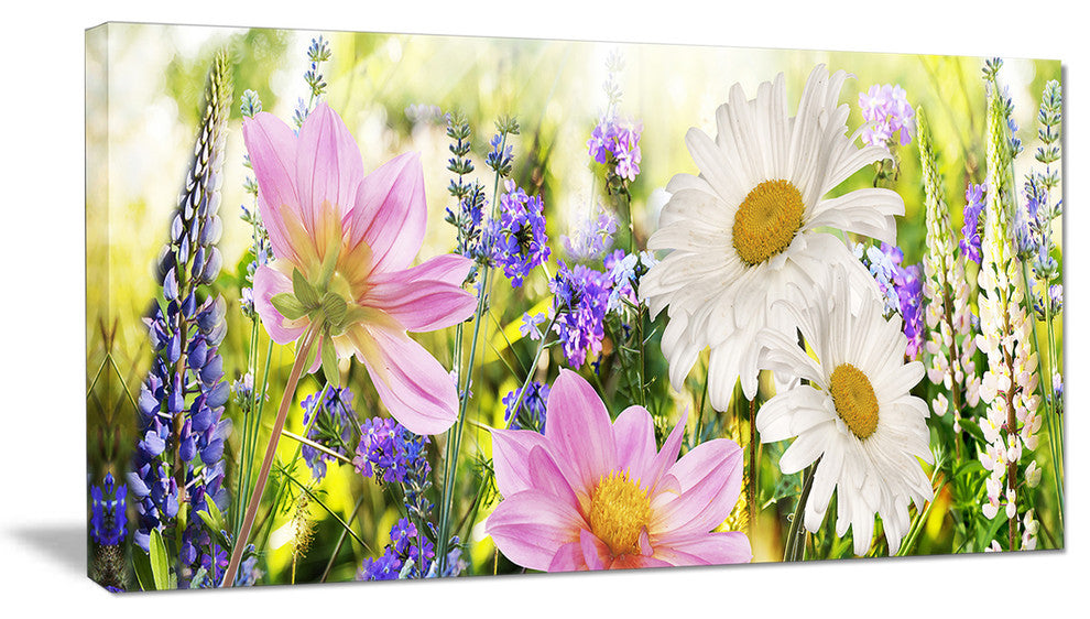 "Wild Flowers Field at Sunset" Photography Wall Art, 40"x20"