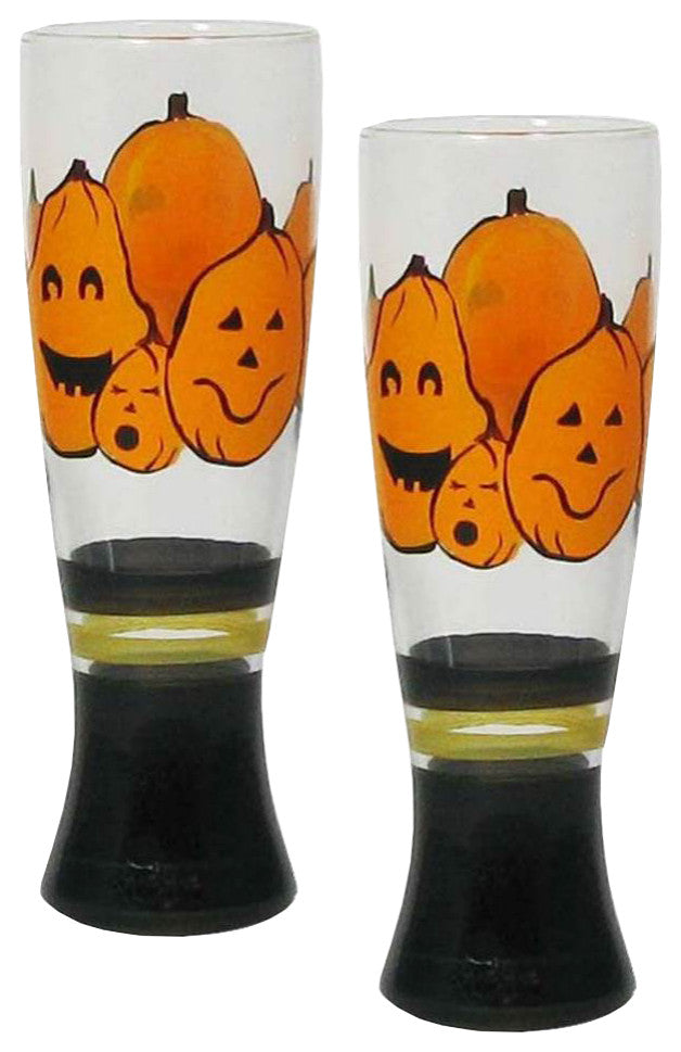 Pumpkin Family Pilsner Glasses, Set of 2