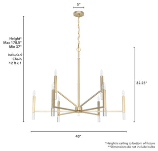 Hunter Sunjai Alturas Gold 9 Light 2-Tier Chandelier Light