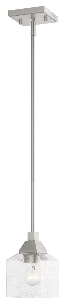 Aragon 1 Light Brushed Nickel Mini Pendant