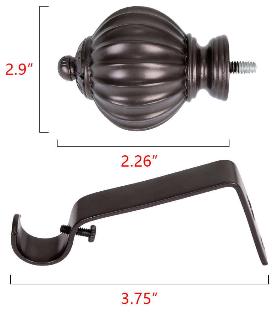 UTOPIA ALLEY 3/4 Inch Curtain Rod - Curtain Rods For Windows 48 to 86 Inch, Oil Rubbed Bronze