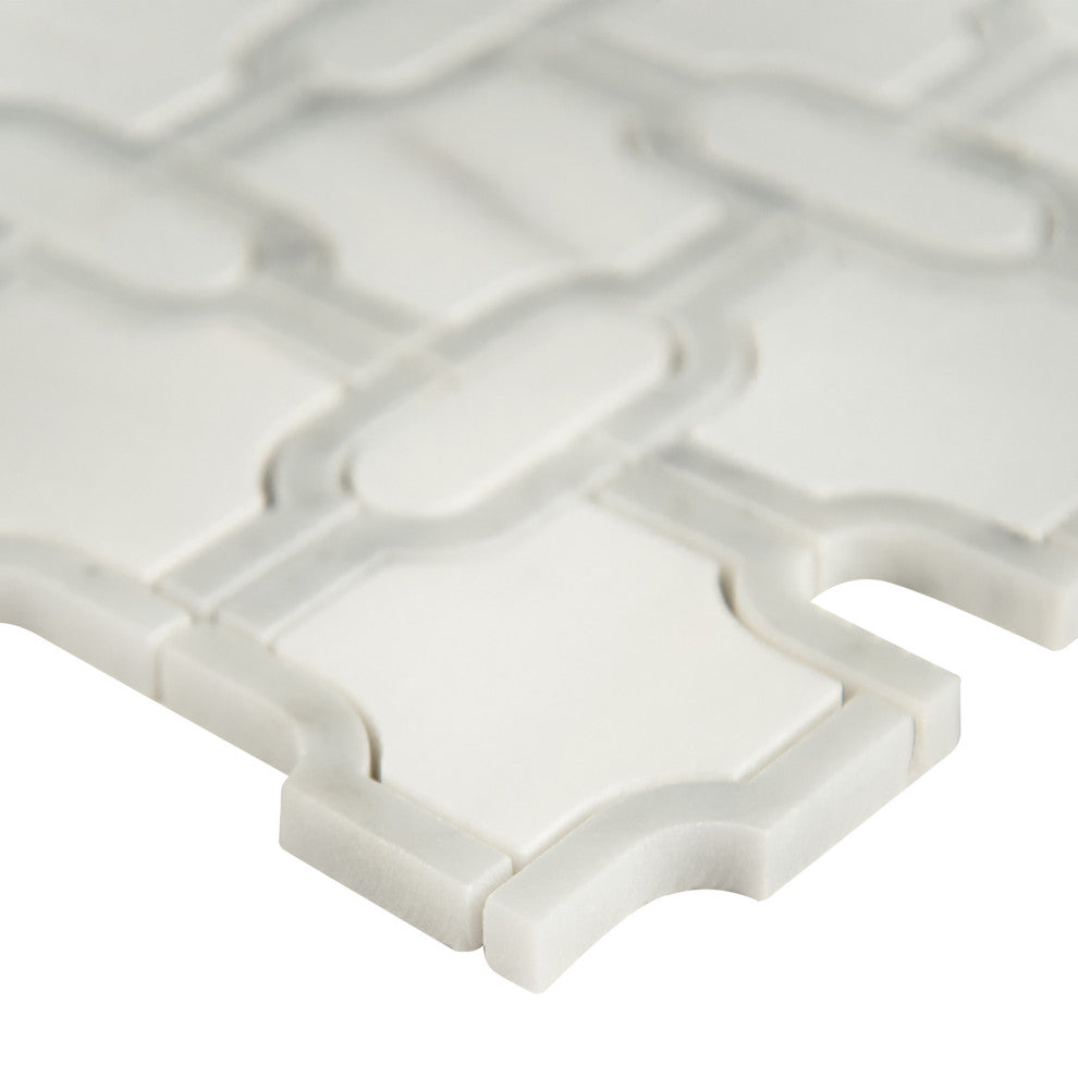 MSI SMOT-GRIDP 12" x 12" Specialty Linked Mosaic Floor and Wall - Bianco