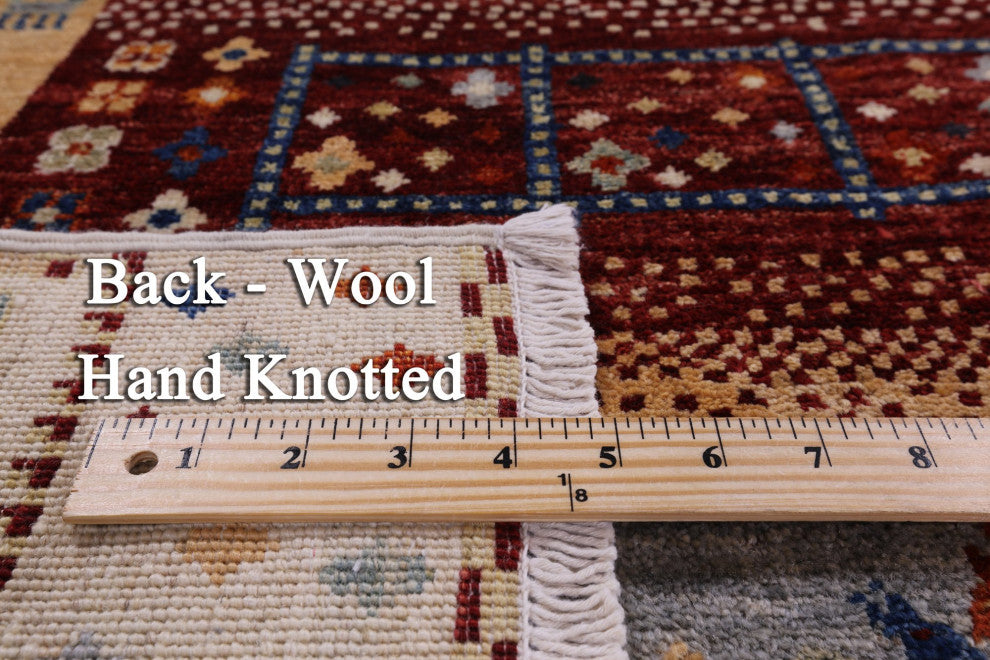 5' 1" X 6' 9" Tribal Persian Gabbeh Handmade Wool Rug Q6769