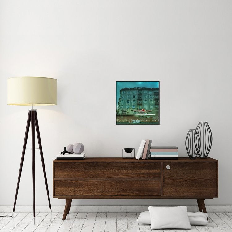 "My Hamburg" Framed Canvas Giclee by Ambra, 23x23"