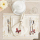 Botanical Butterfly Embroidered Napkin Set of 6