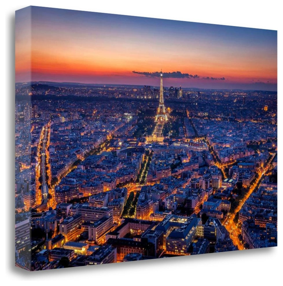 "City Lights" By H.J. Herrera,Ready to Hang Giclee Print on Gallery Wrap Canvas