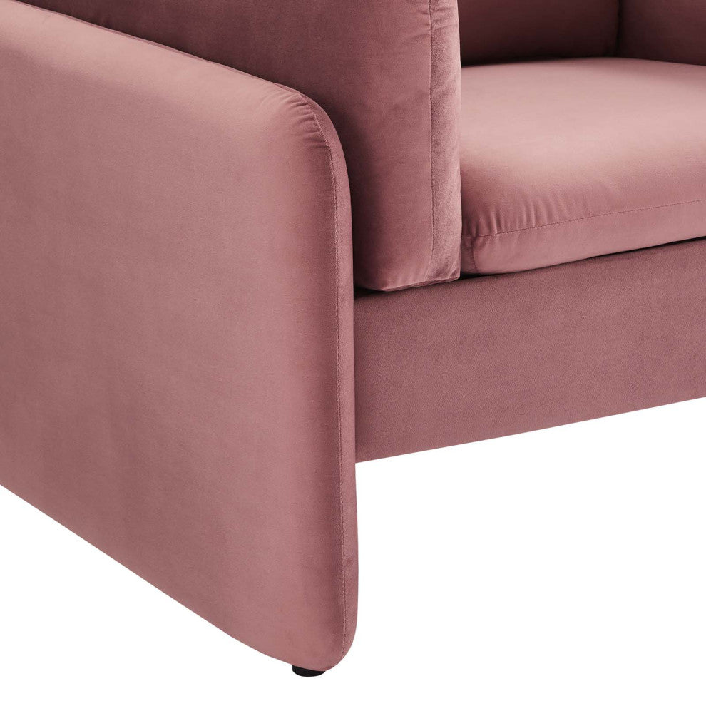Indicate Performance Velvet Armchair Dusty Rose