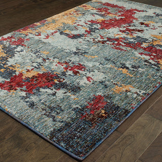 Oriental Weavers Evolution Blue/ Red Abstract Indoor Area Rug 5'3"X7'3"