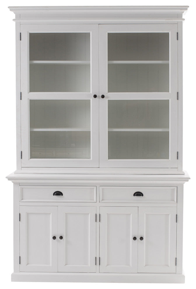 Classic White Glass Display Hutch