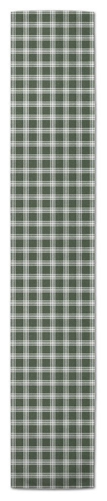 Plaid Hunter Green 16x72 Cotton Twill Runner