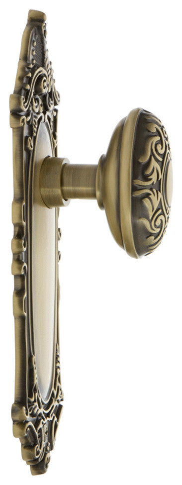 Victorian Plate Privacy Victorian Door Knob, Antique Brass