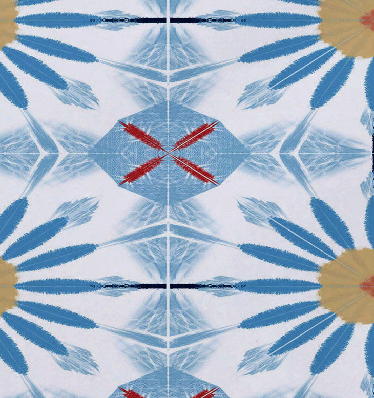 Chaney, Geometric Print Placemat, Light Blue