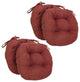 16" Solid Micro Suede Round Tufted Chair Cushions, Set of 4, Red Wine