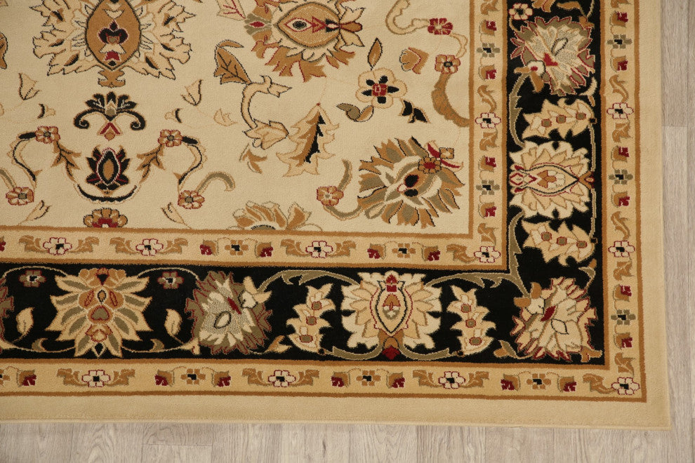 Oushak Oriental Carpet Traditional Turkish Area Rug, Beige, 10'6"x7'10