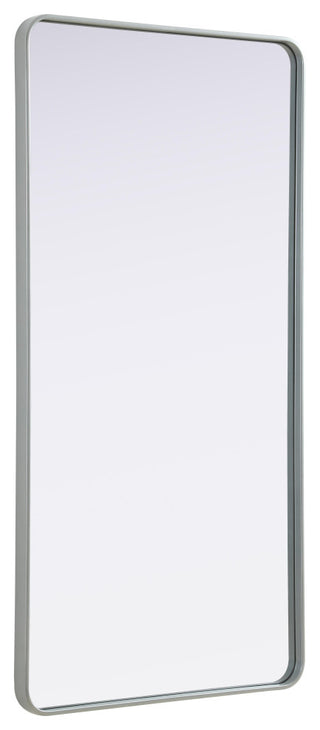 Home Living Contour Metal Rectangle Mirror 30x60, Silver