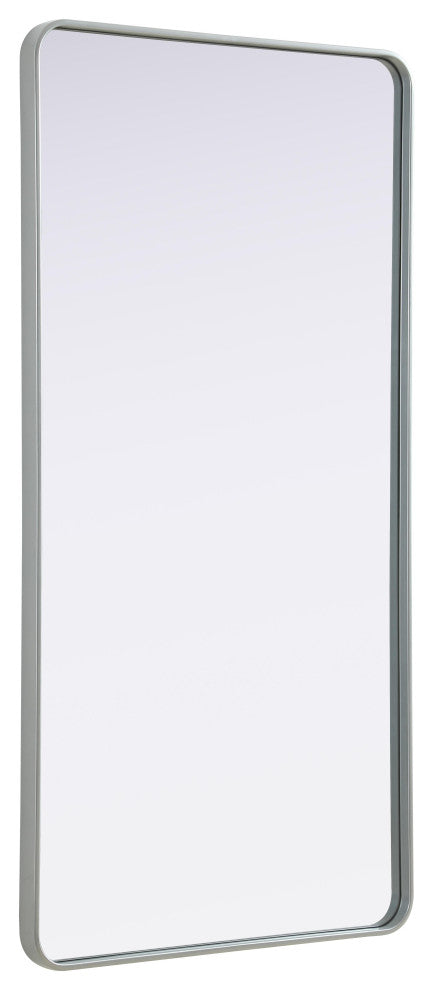 Home Living Contour Metal Rectangle Mirror 30x60, Silver