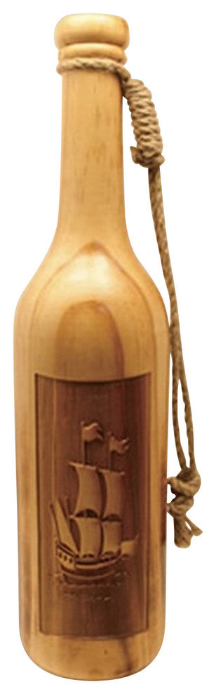 Wooden Bottle With Ship
