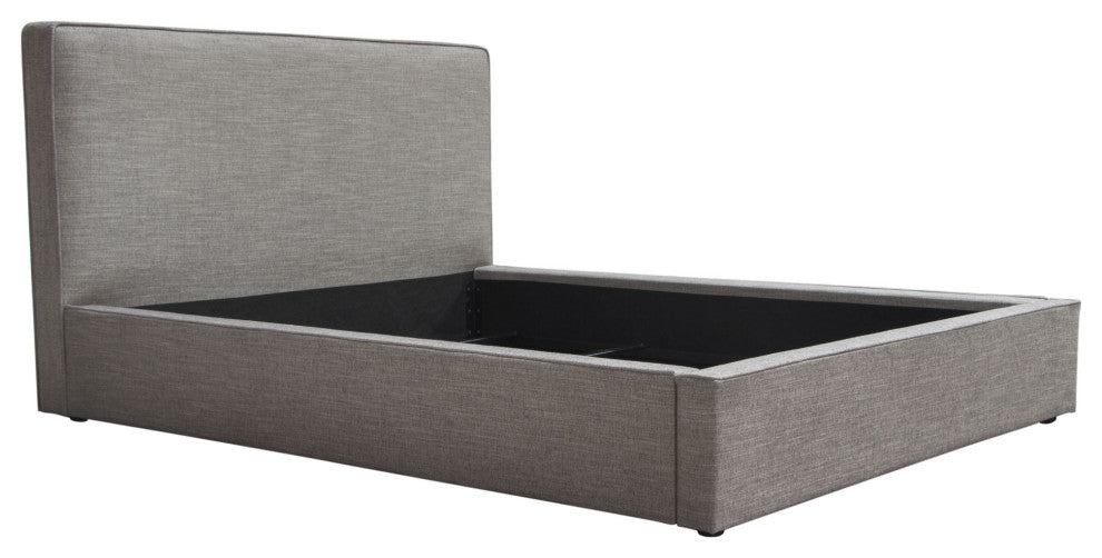 Cloud 43" Low Profile Queen Bed, Gray Fabric