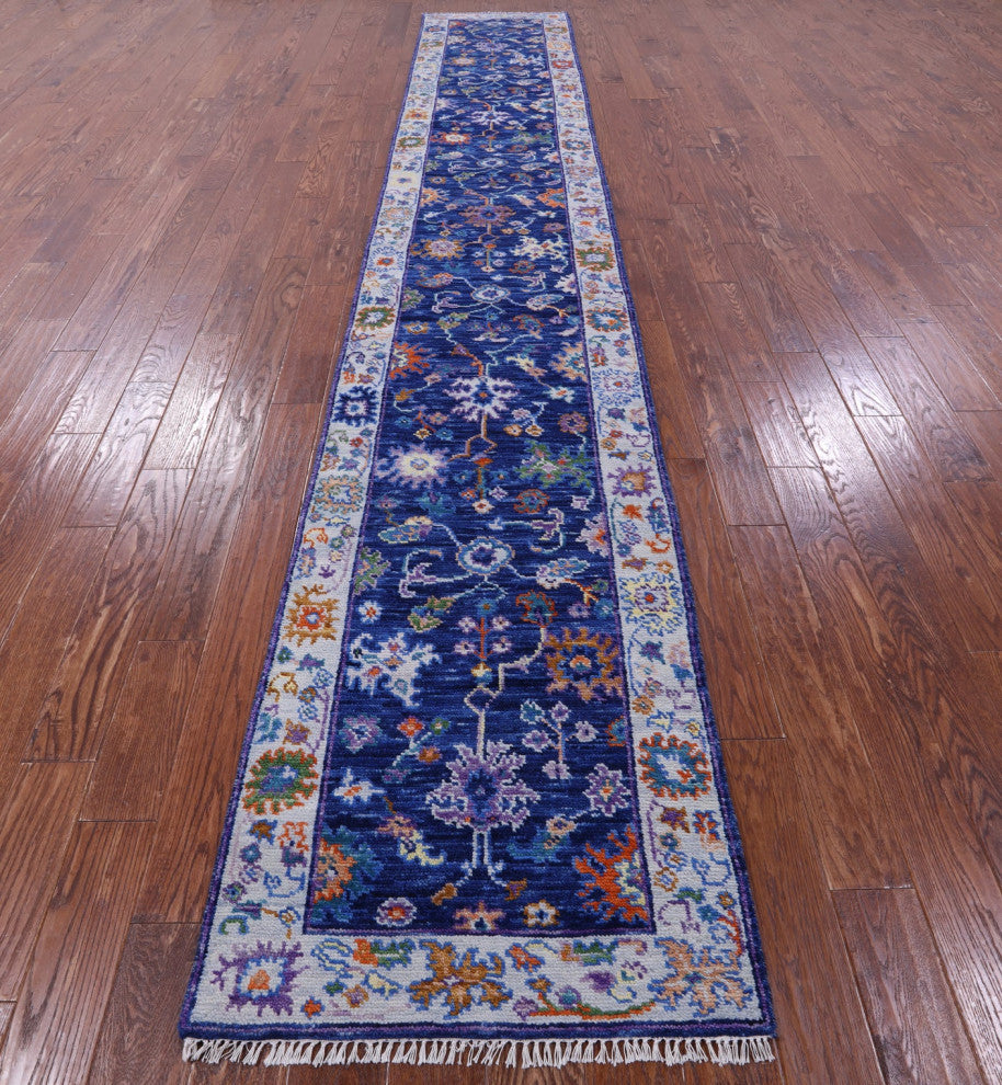 2' 7" X 16' 0" Turkish Oushak Handmade Wool Runner Rug - Q15510