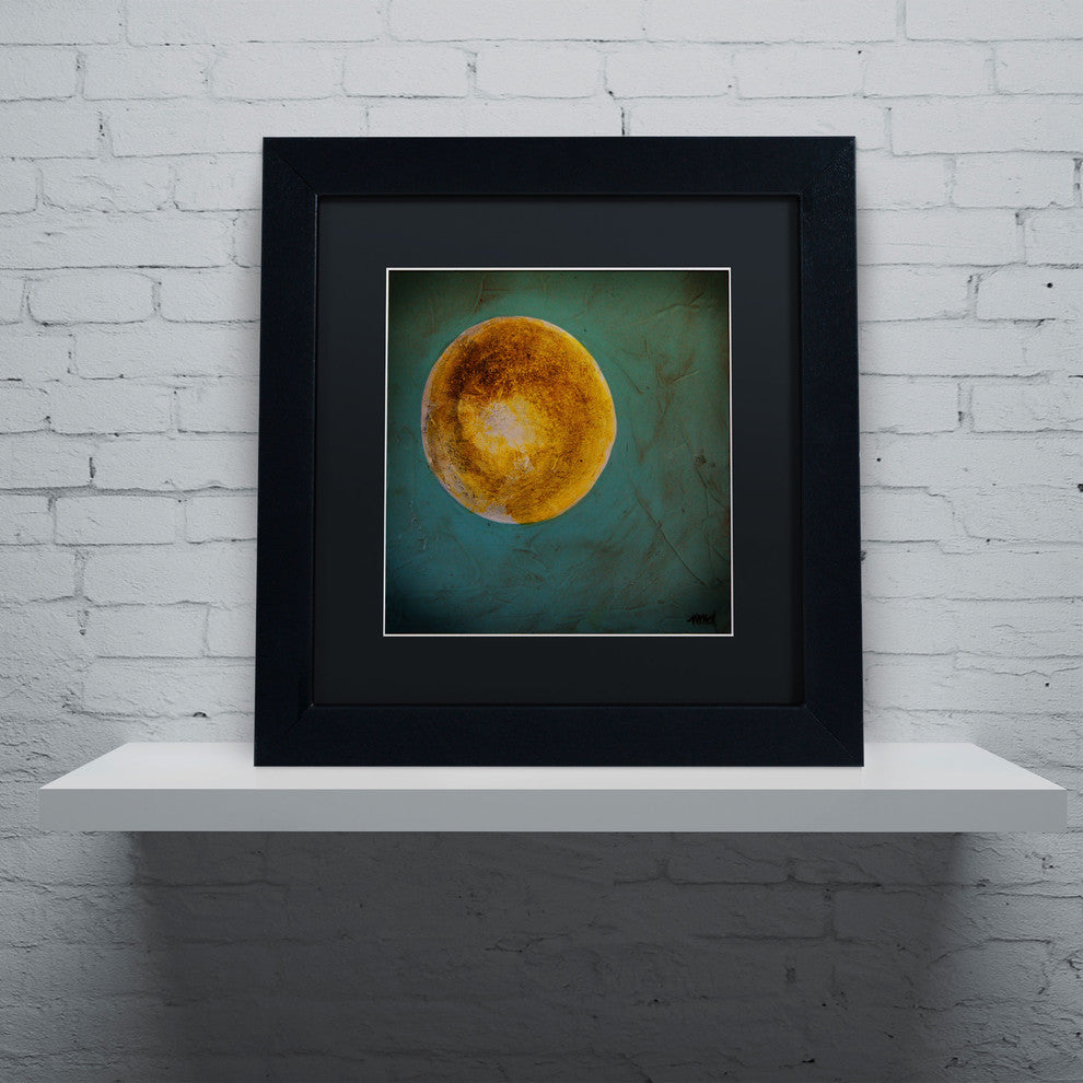 'Moon on Blue' Matted Framed Canvas Art by Nicole Dietz