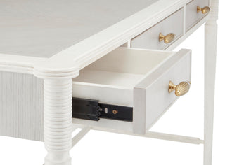 Cropped close-up of a drawer feature on a white background.