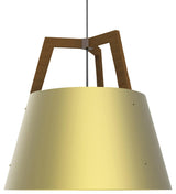 Imber 24, 3-light Pendant, Rigid Stem Suspension, Walnut, Brushed Brass