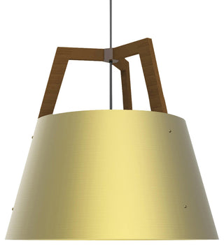 Imber 24, 3-light Pendant, Rigid Stem Suspension, Walnut, Brushed Brass