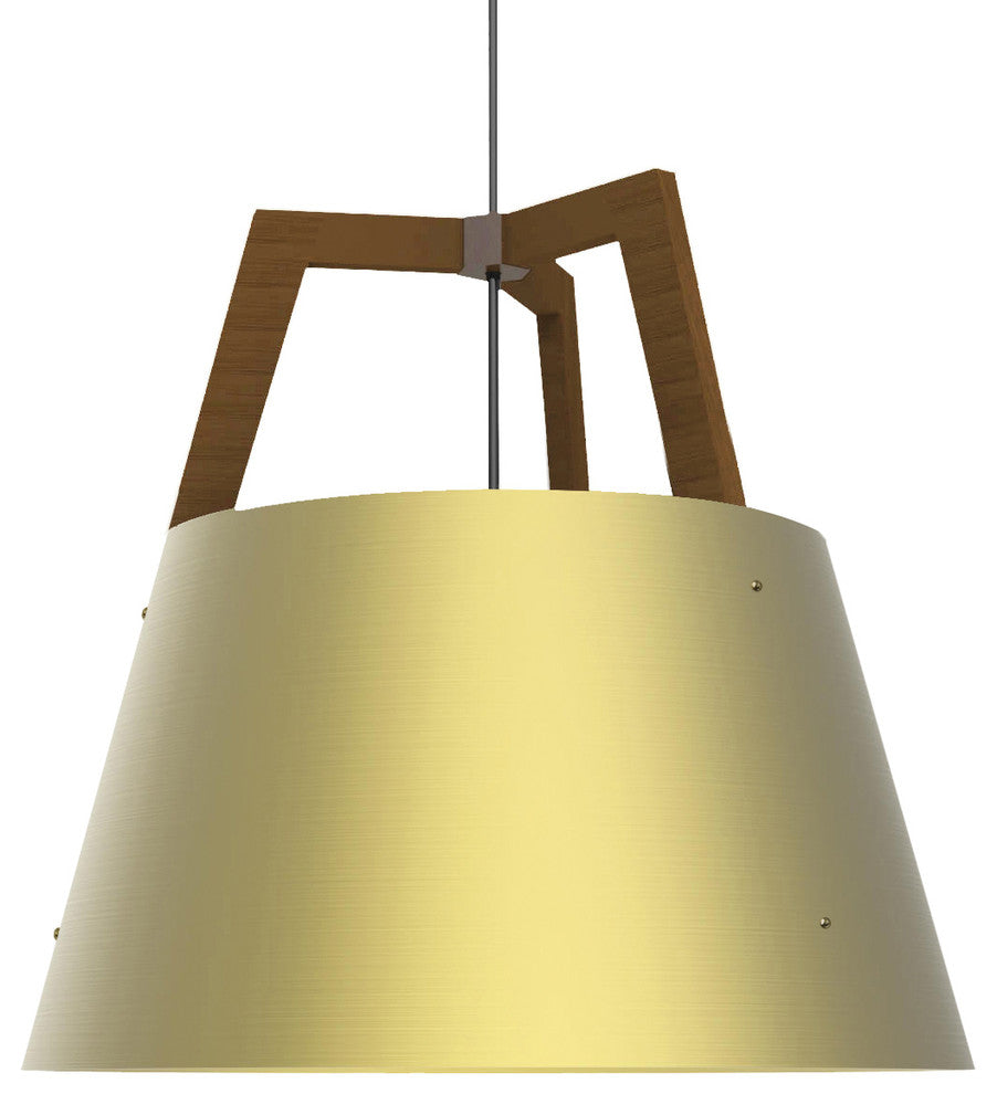 Imber 24, 3-light Pendant, Rigid Stem Suspension, Walnut, Brushed Brass