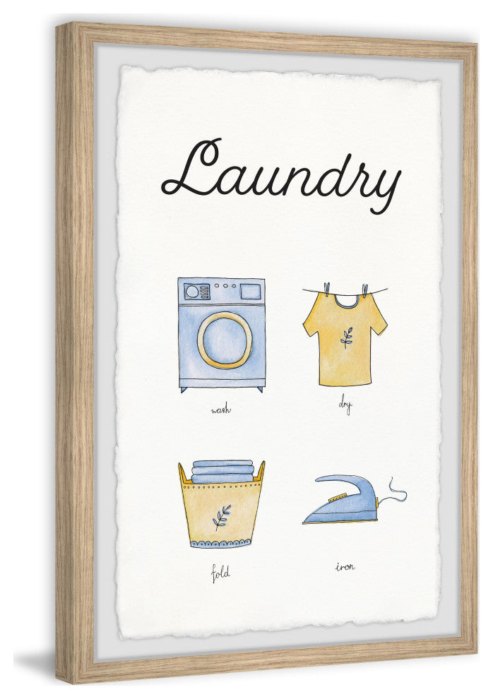 "Wash Dry Fold Iron" Framed Painting Print, 16x24