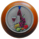 Best Cellar Wood Knob, Hand-Tinted Antique Brass, Cherry Wood Finish, Pewter Han