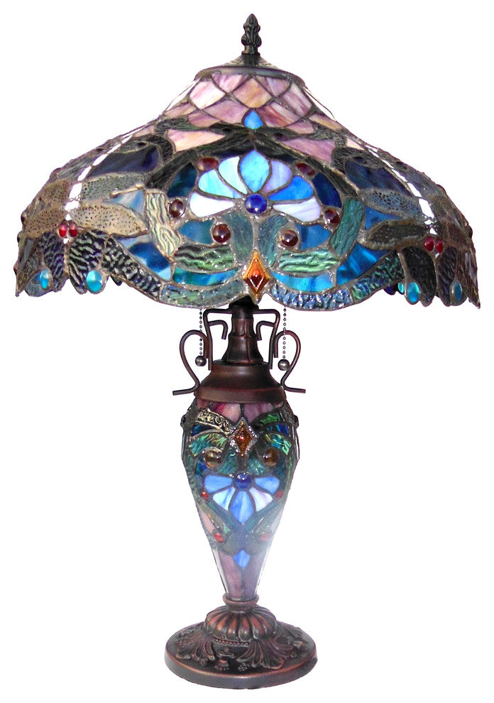 Lydia 3-Light Victorian Double Lit Table Lamp