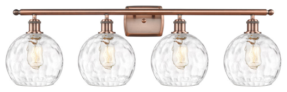 Innovations 516-4W-AC-G1215-8-LED 4 Light Bath Vanity Light, Antique Copper